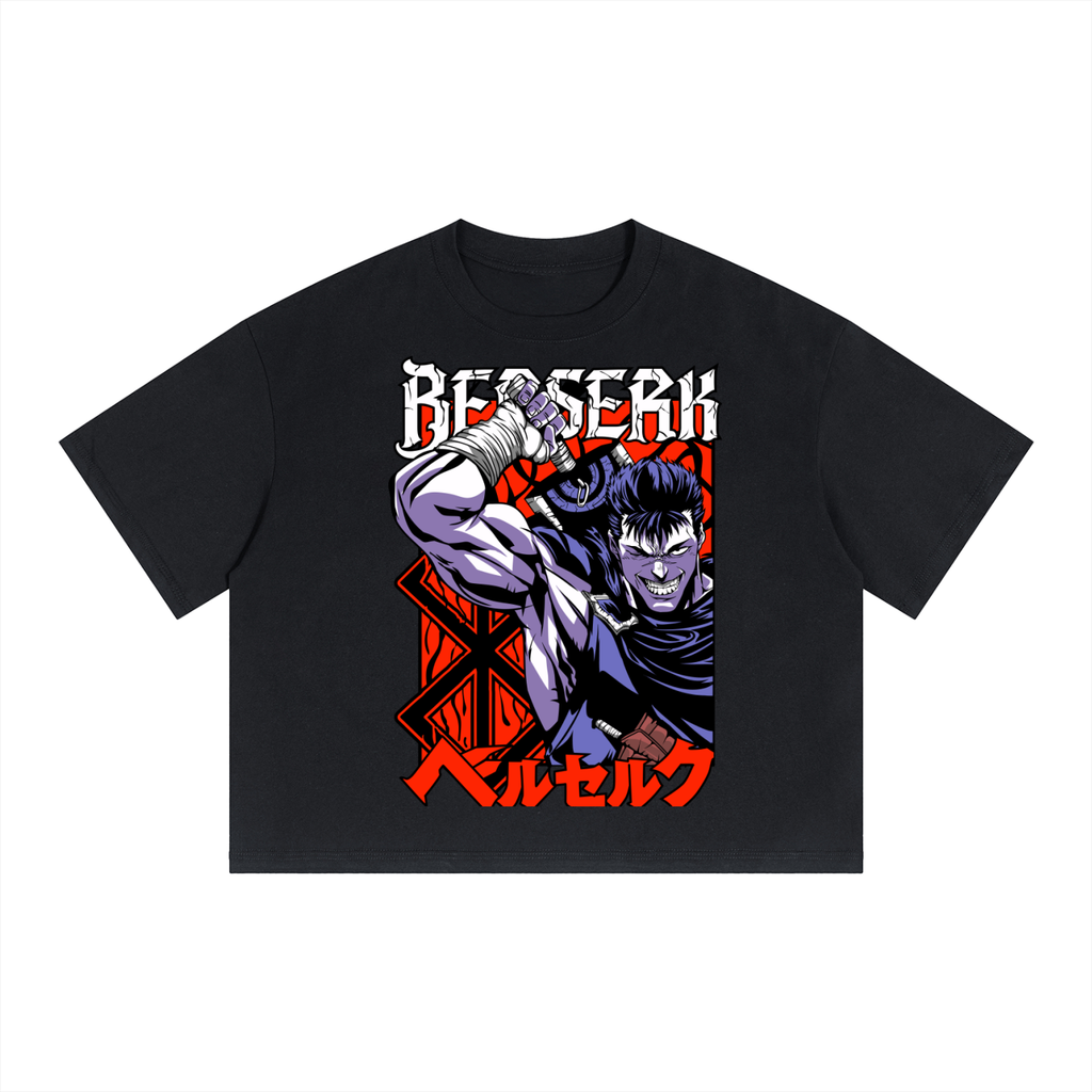 Unisex Boxy Drop Shoulder Crop T-Shirt