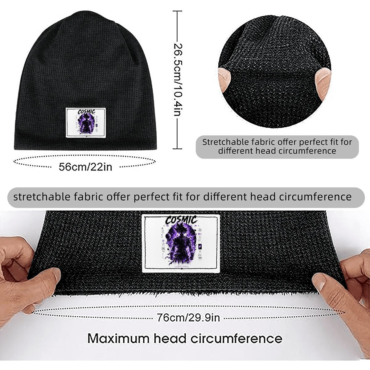 Ghost Waffle Knit Pullover Hat