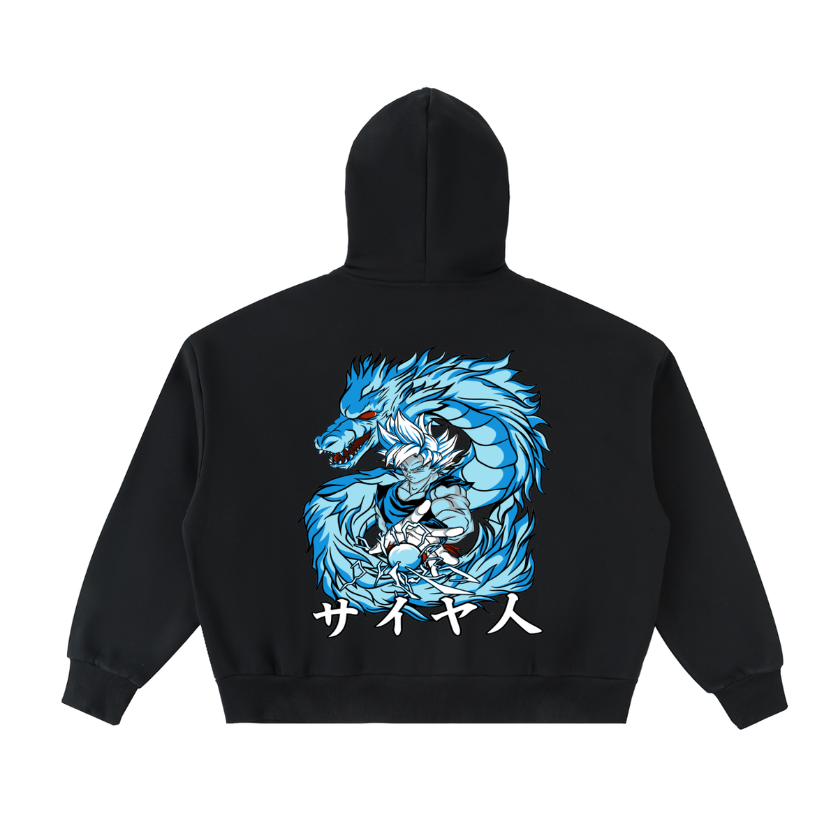 Azure Dragon Power | Fleece Full-Zip Boxy Hoodie