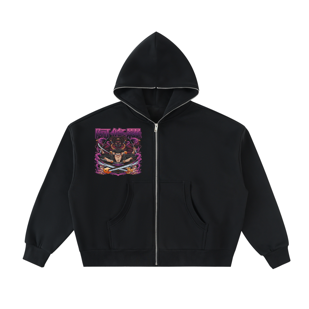 Neon Blade | Fleece Full-Zip Boxy Hoodie