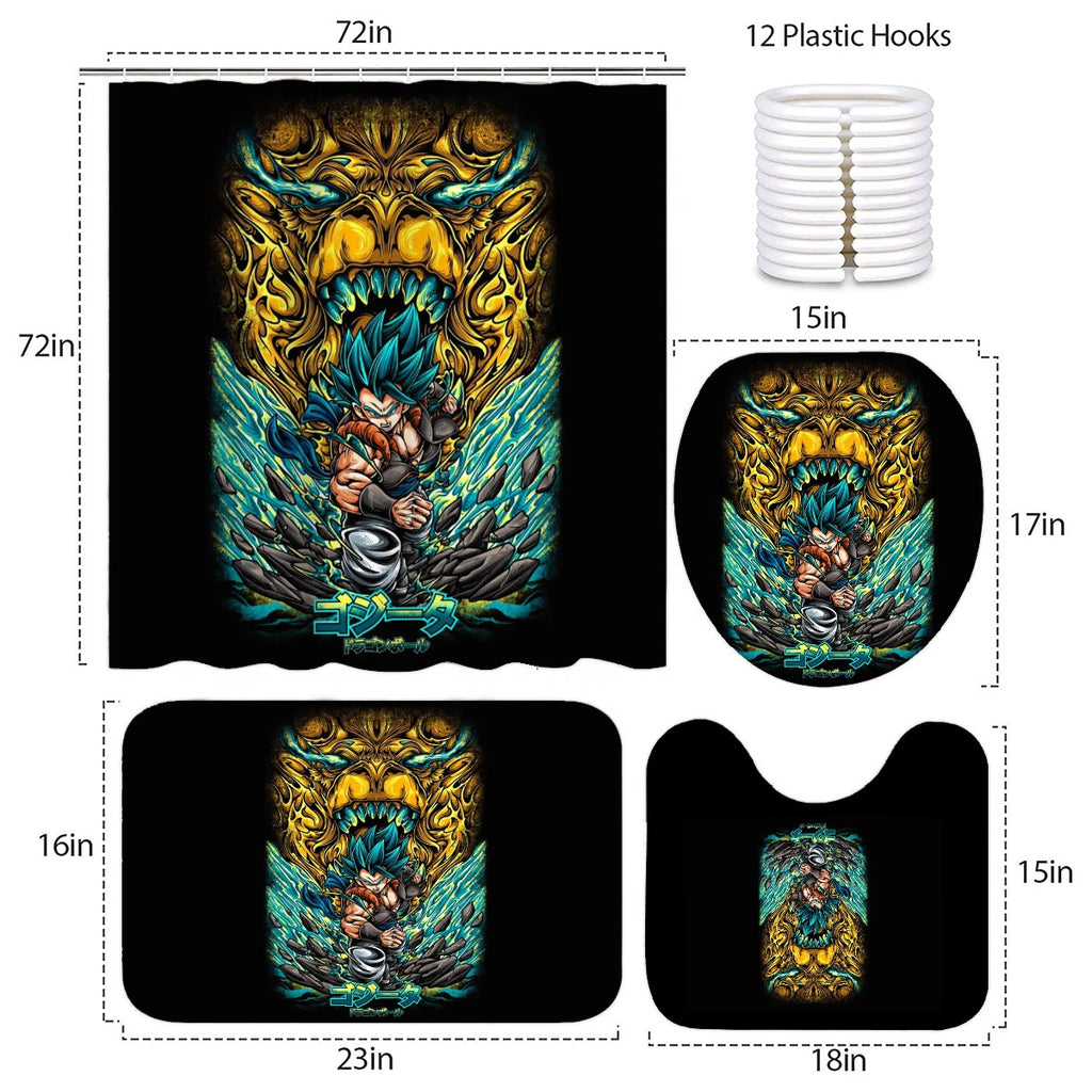 Electric Ascension | 4-Piece Bathroom Set with Shower Curtain