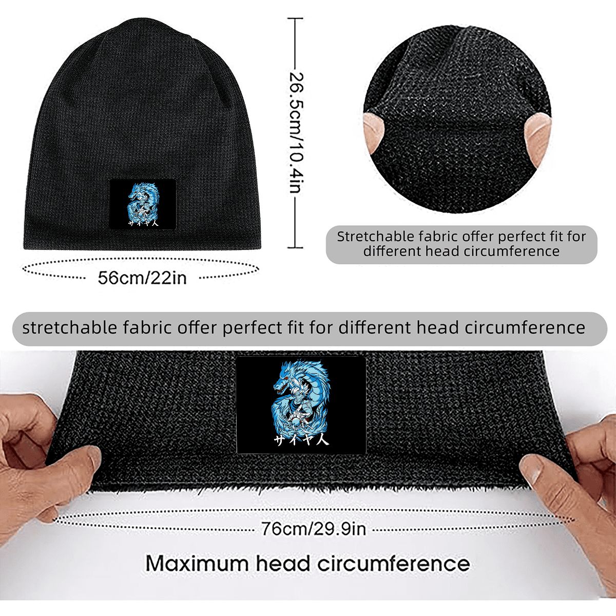 Azure Dragon Power | Waffle Knit Pullover Hat