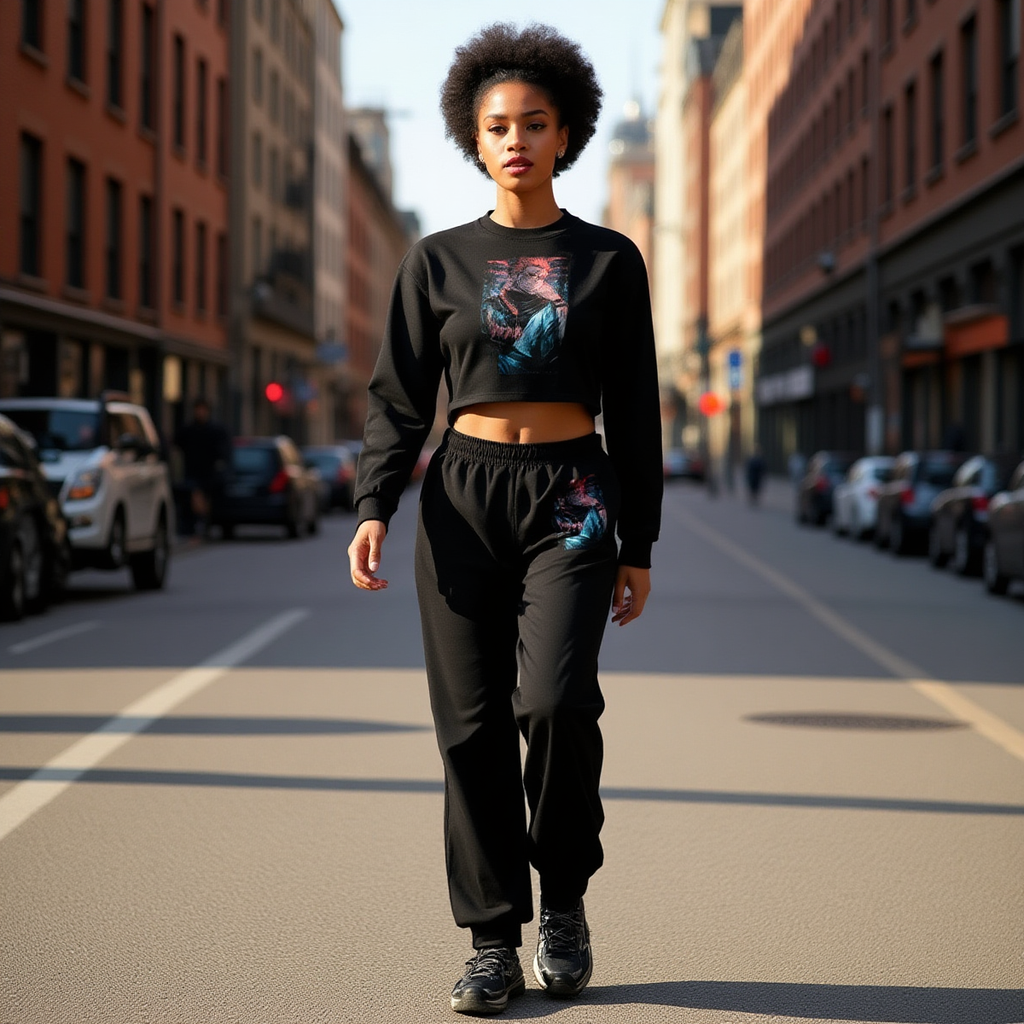 Midnight Curse | Women's Crop Sweatshirt Suit