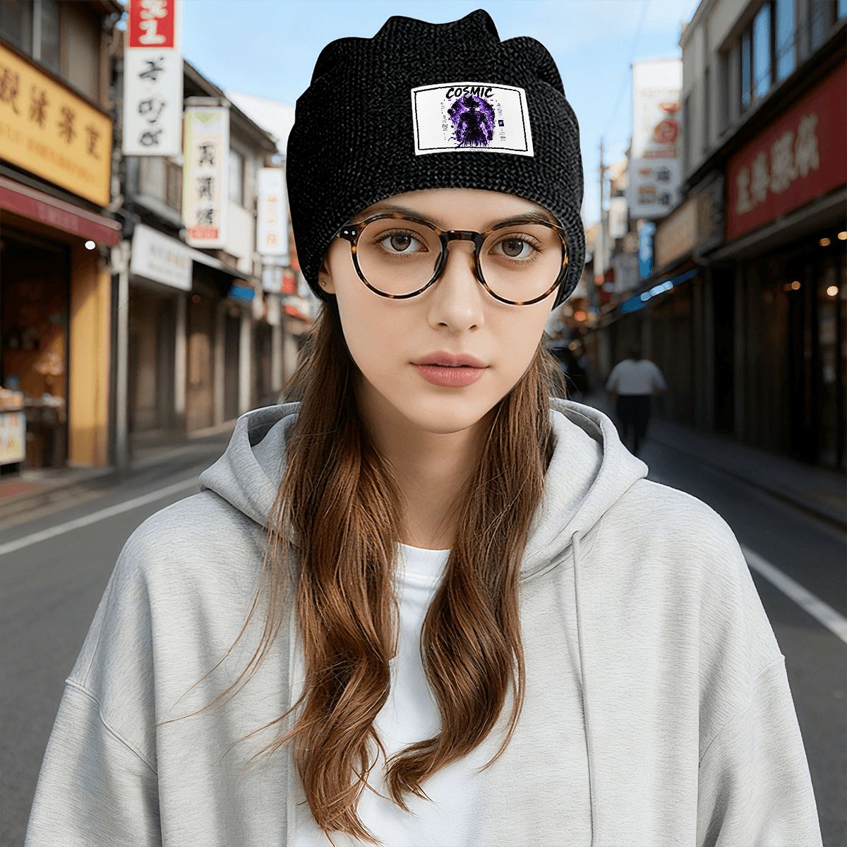 Ghost Waffle Knit Pullover Hat
