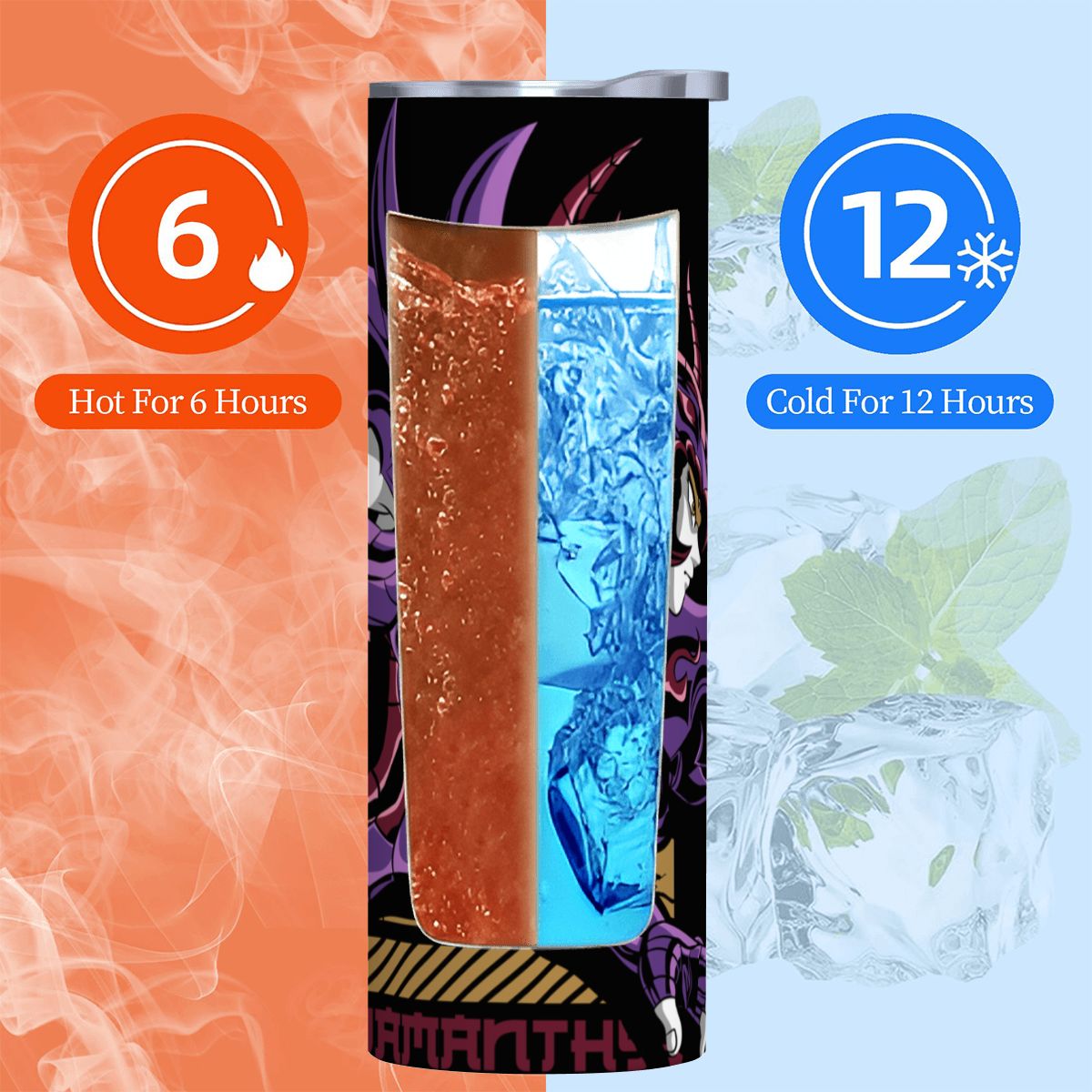 Violet Dark Knight | 20oz Stainless Steel Straw Tumbler