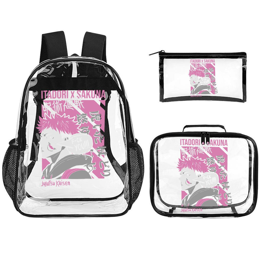 Clear Backpack 3Piece Set ANIME