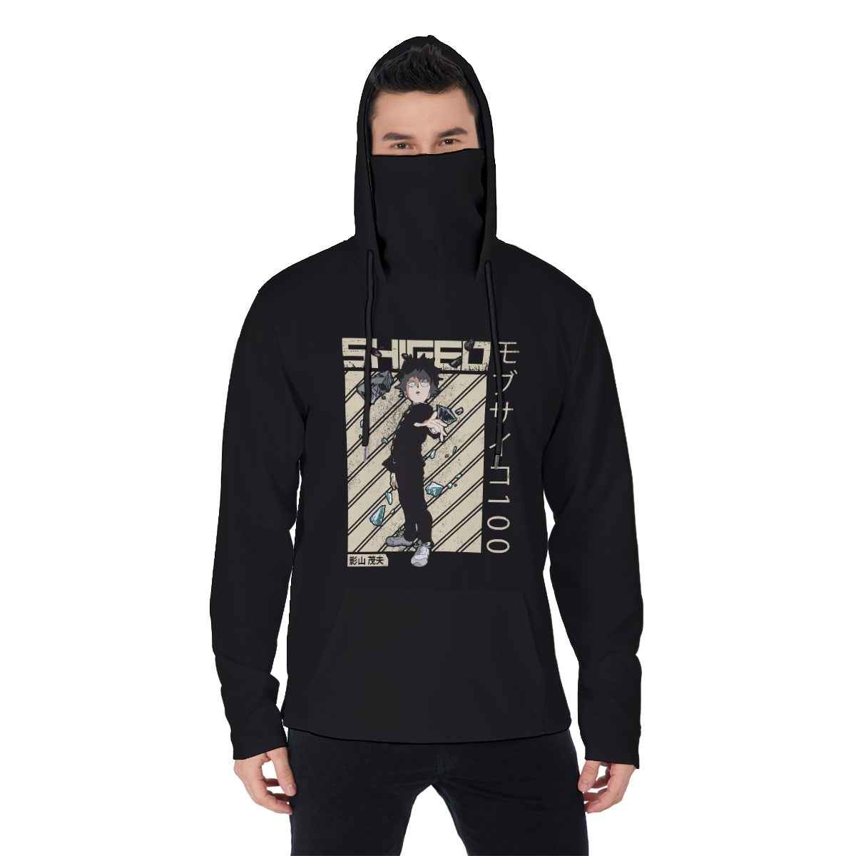 All-Over Print Men's Heavy Fleece Hoodie With Mask
