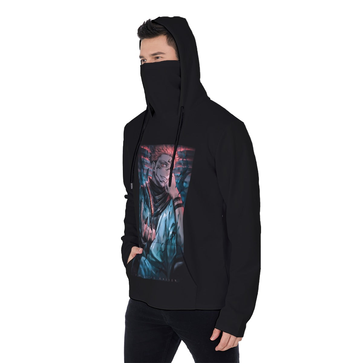 All-Over Print Men's Heavy Fleece Hoodie With Mask - Standout