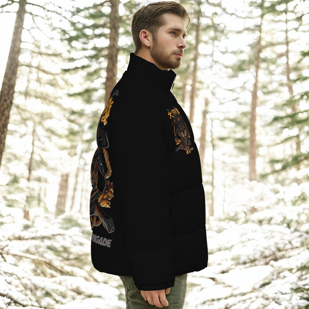 All-Over Print Unisex Stand-up Collar Down Jacket amine