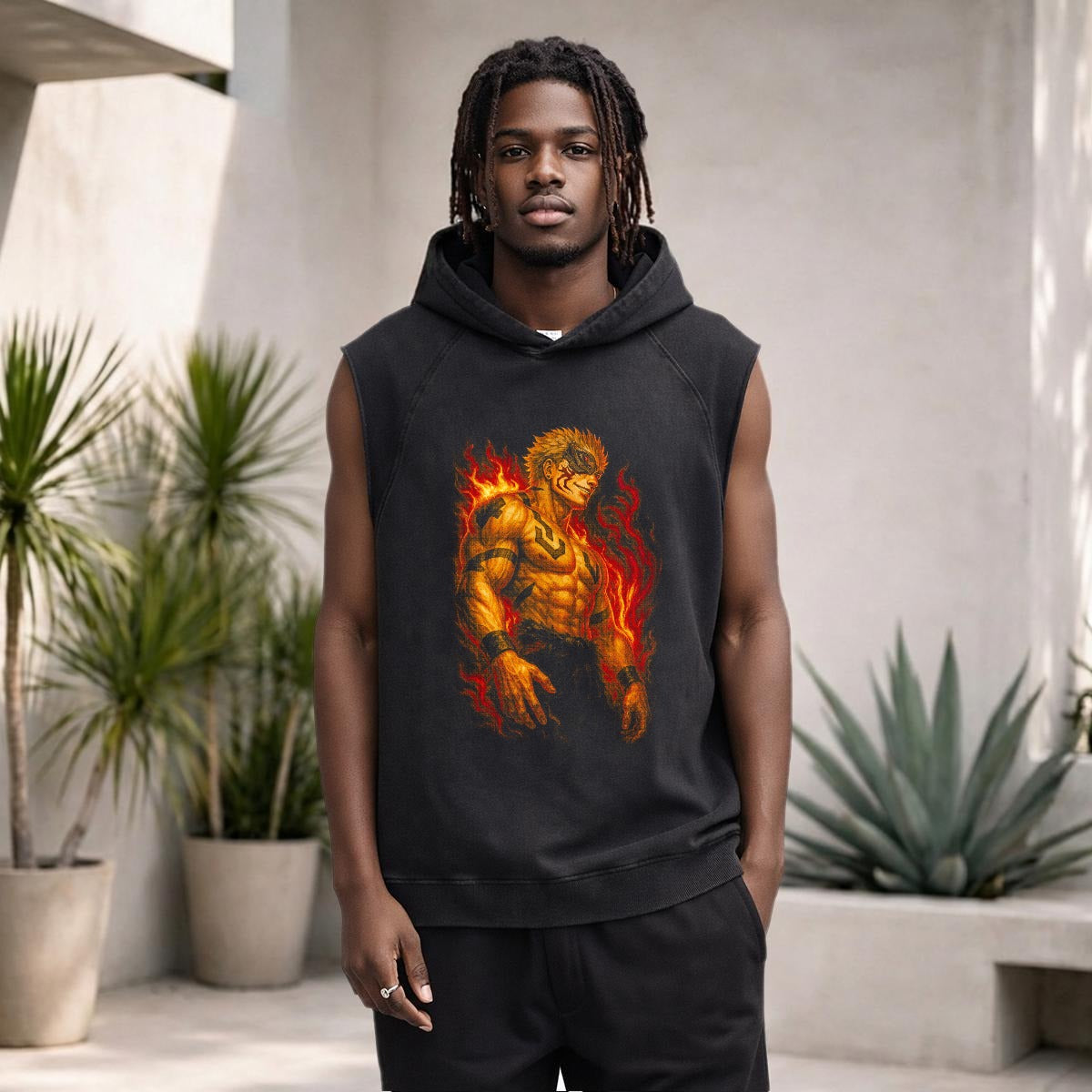 Men's Loose Sleeveless Hoodie|320GSM DTF - Standout