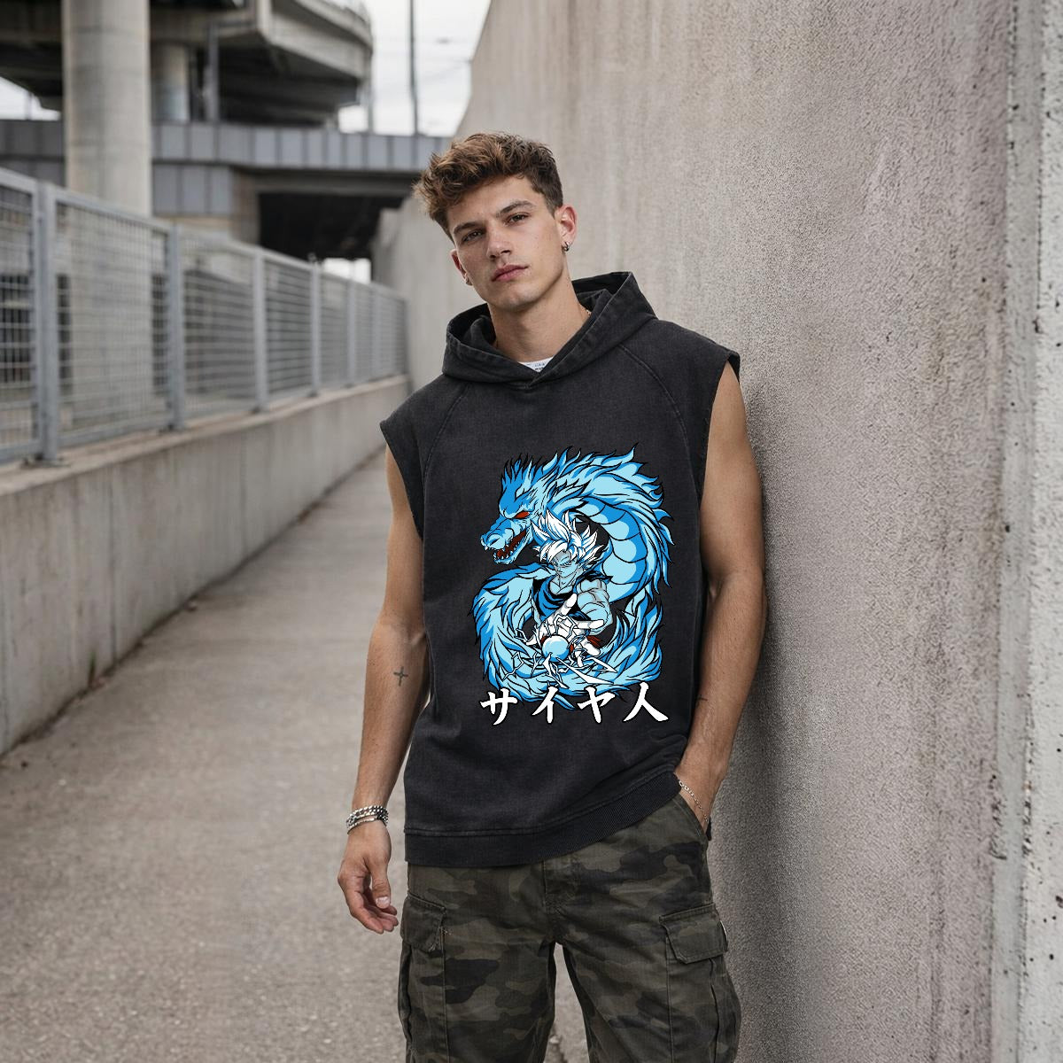 Men's Loose Sleeveless Hoodie|320GSM DTF - Standout