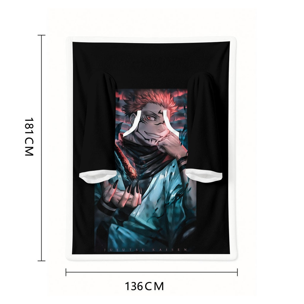 All-Over Print Cozy Wearable Blanket with Sleeves - Standout