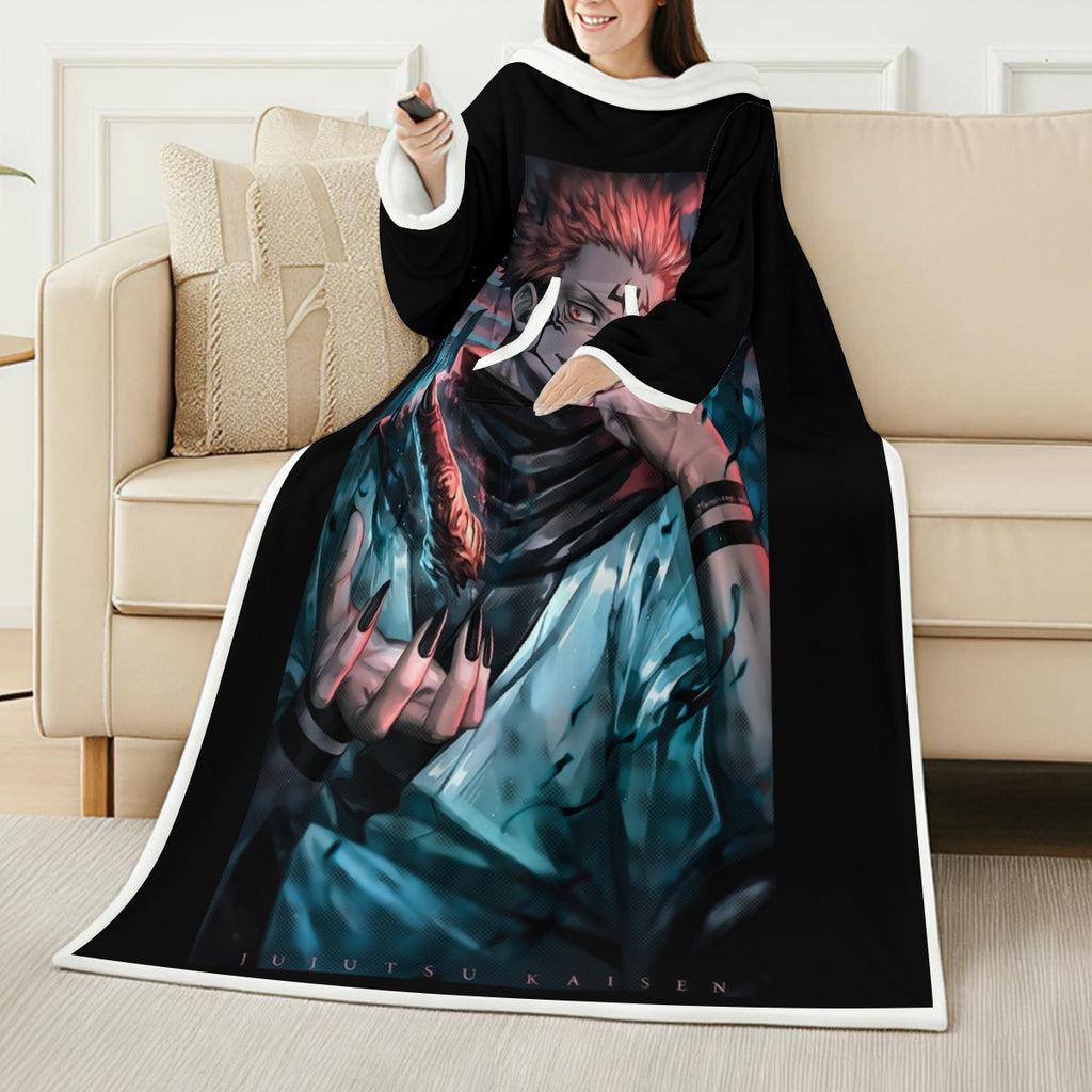 All-Over Print Cozy Wearable Blanket with Sleeves - Standout