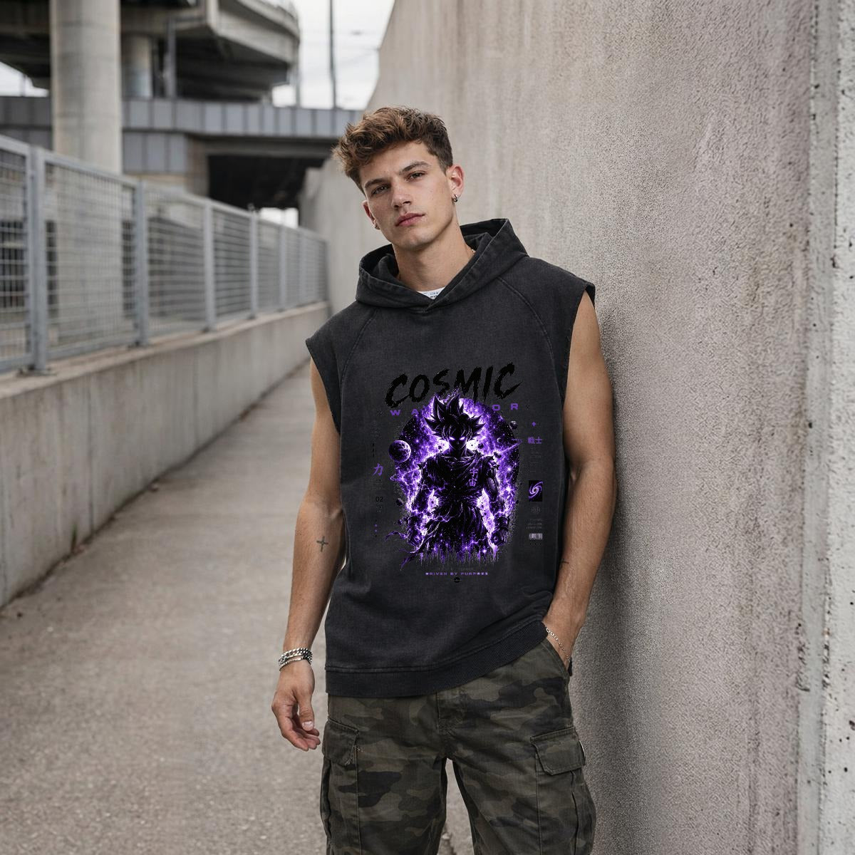 Men's Loose Sleeveless Hoodie|320GSM DTF - Standout