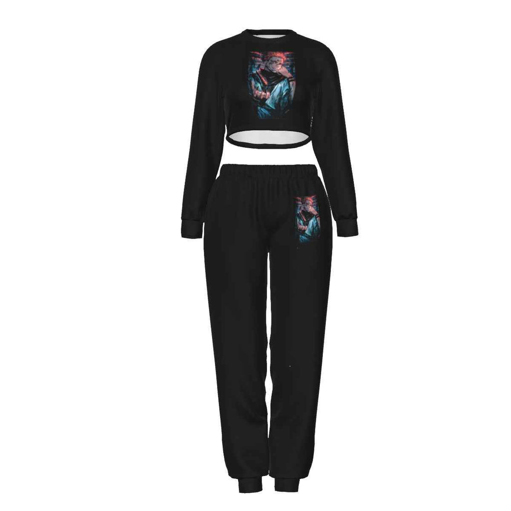 All-Over Print Women's Crop Sweatshirt Suit