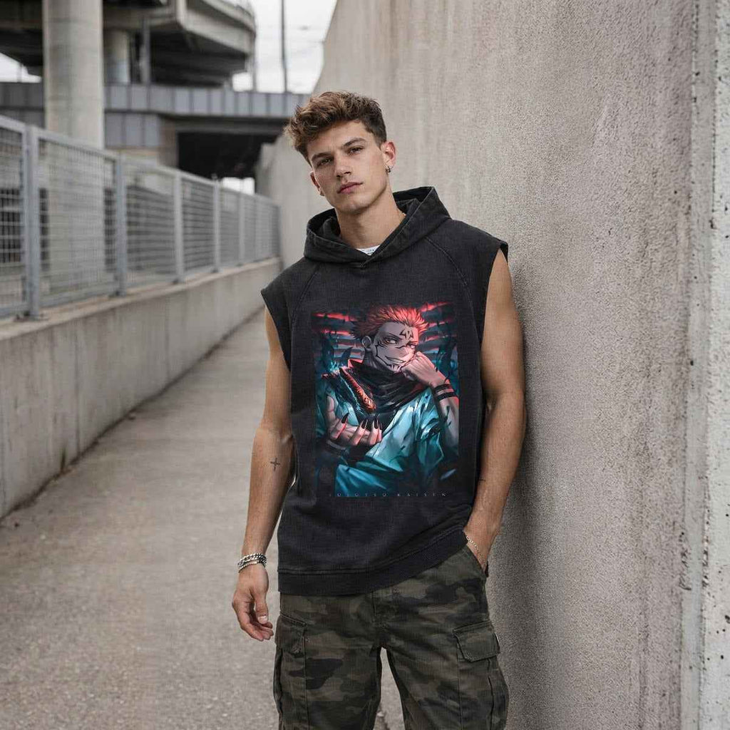 Men's Loose Sleeveless Hoodie|320GSM DTF