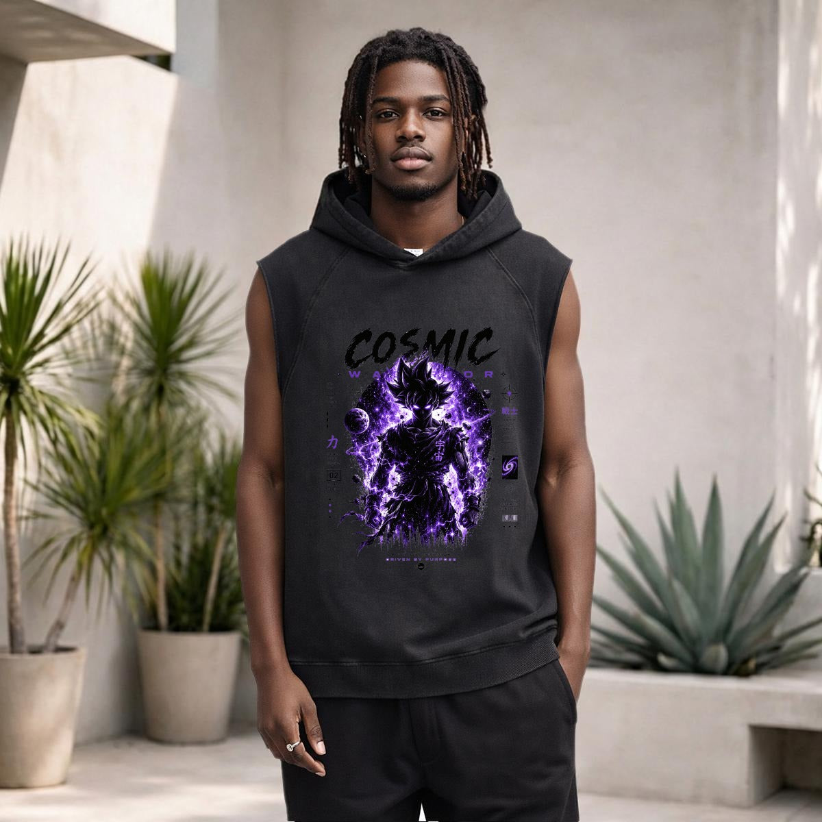 Men's Loose Sleeveless Hoodie|320GSM DTF - Standout