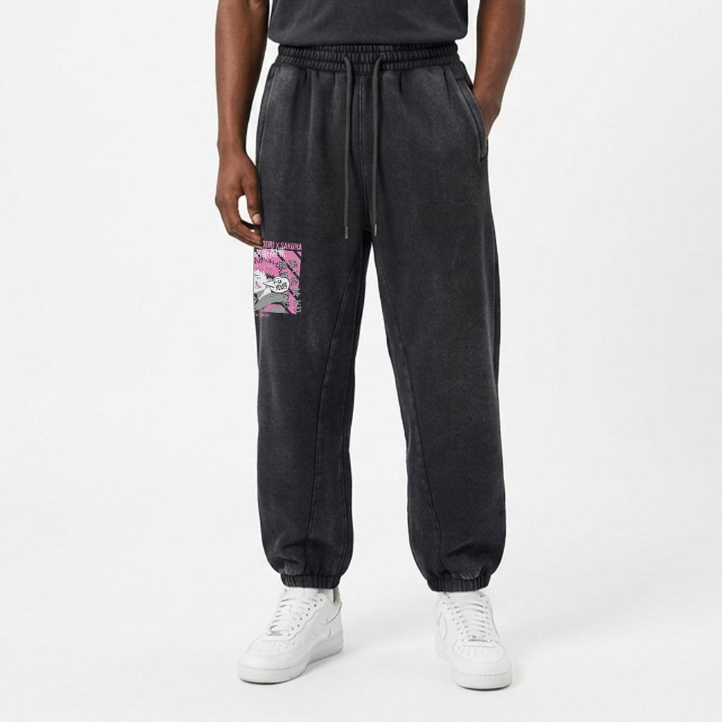 Heavyweight Fleece-Lined Washed Jogger Pants for Men|355GSM DTF