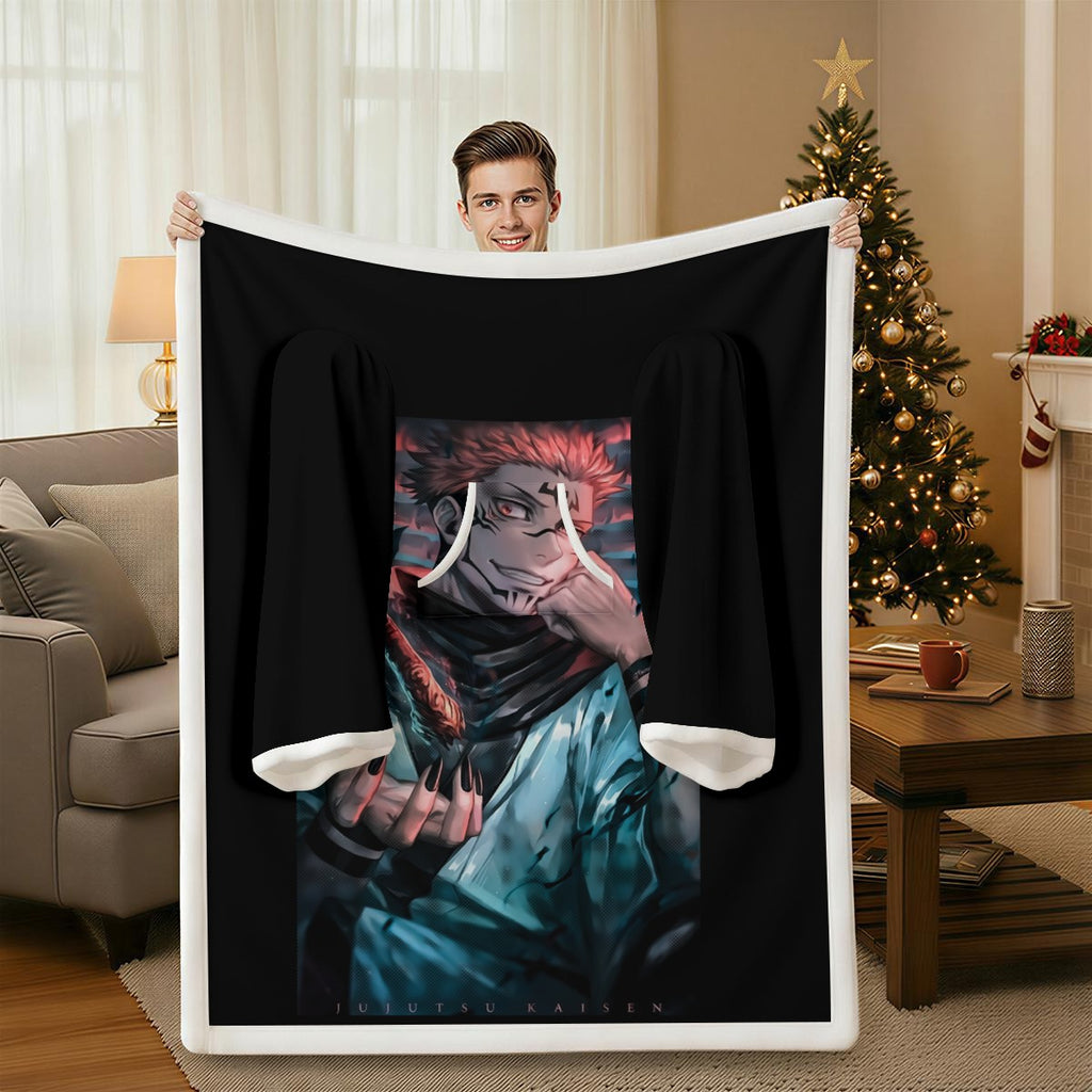 All-Over Print Cozy Wearable Blanket with Sleeves - Standout
