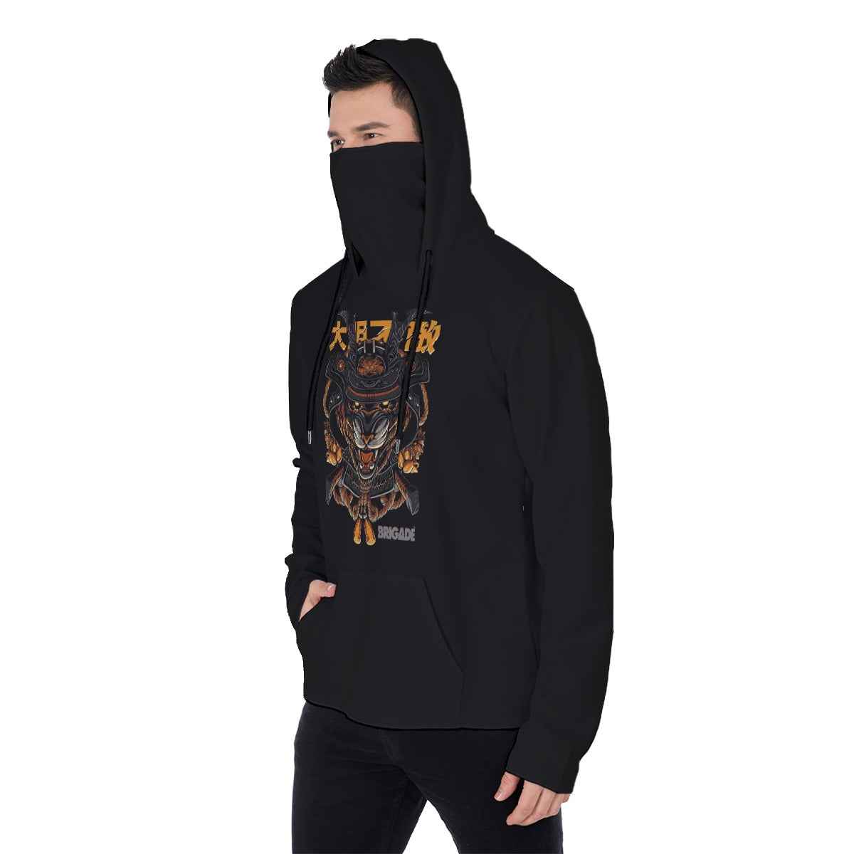 All-Over Print Men's Heavy Fleece Hoodie With Mask