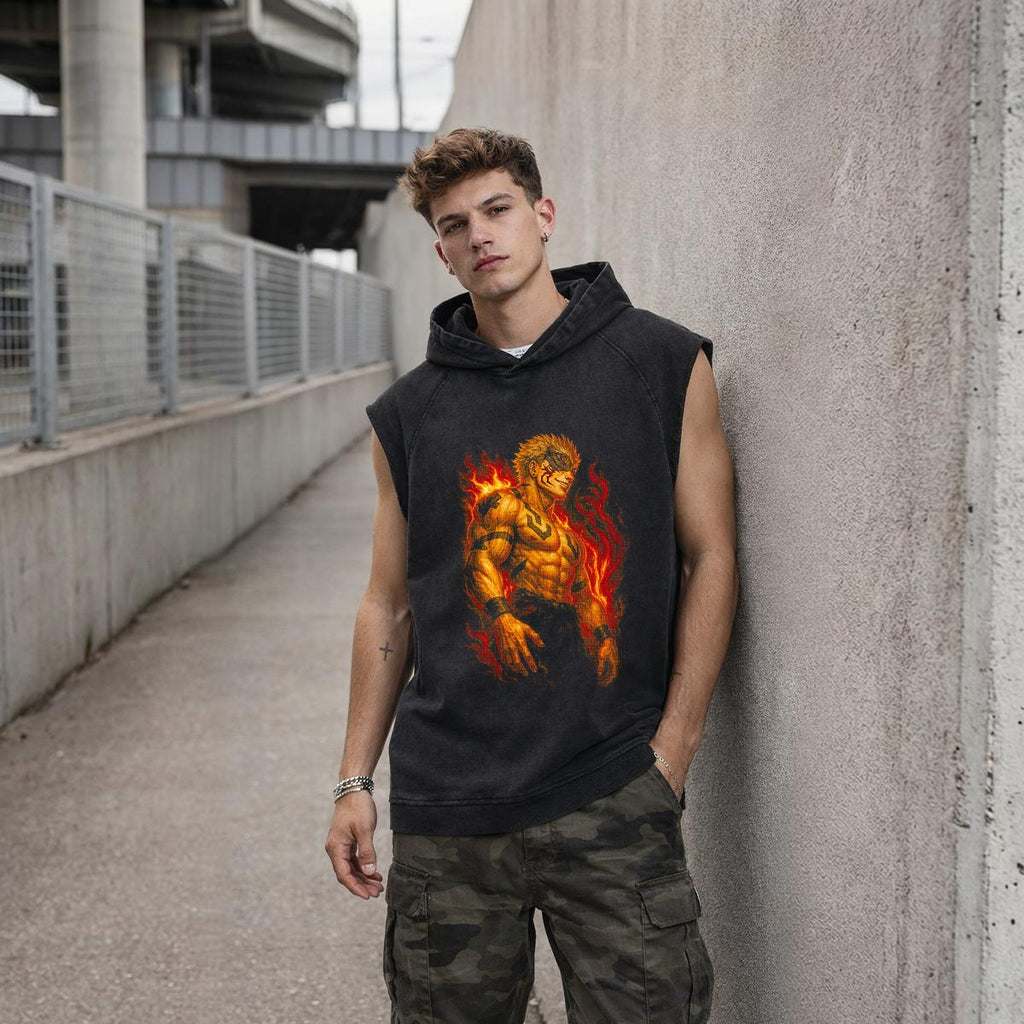 Men's Loose Sleeveless Hoodie|320GSM DTF - Standout