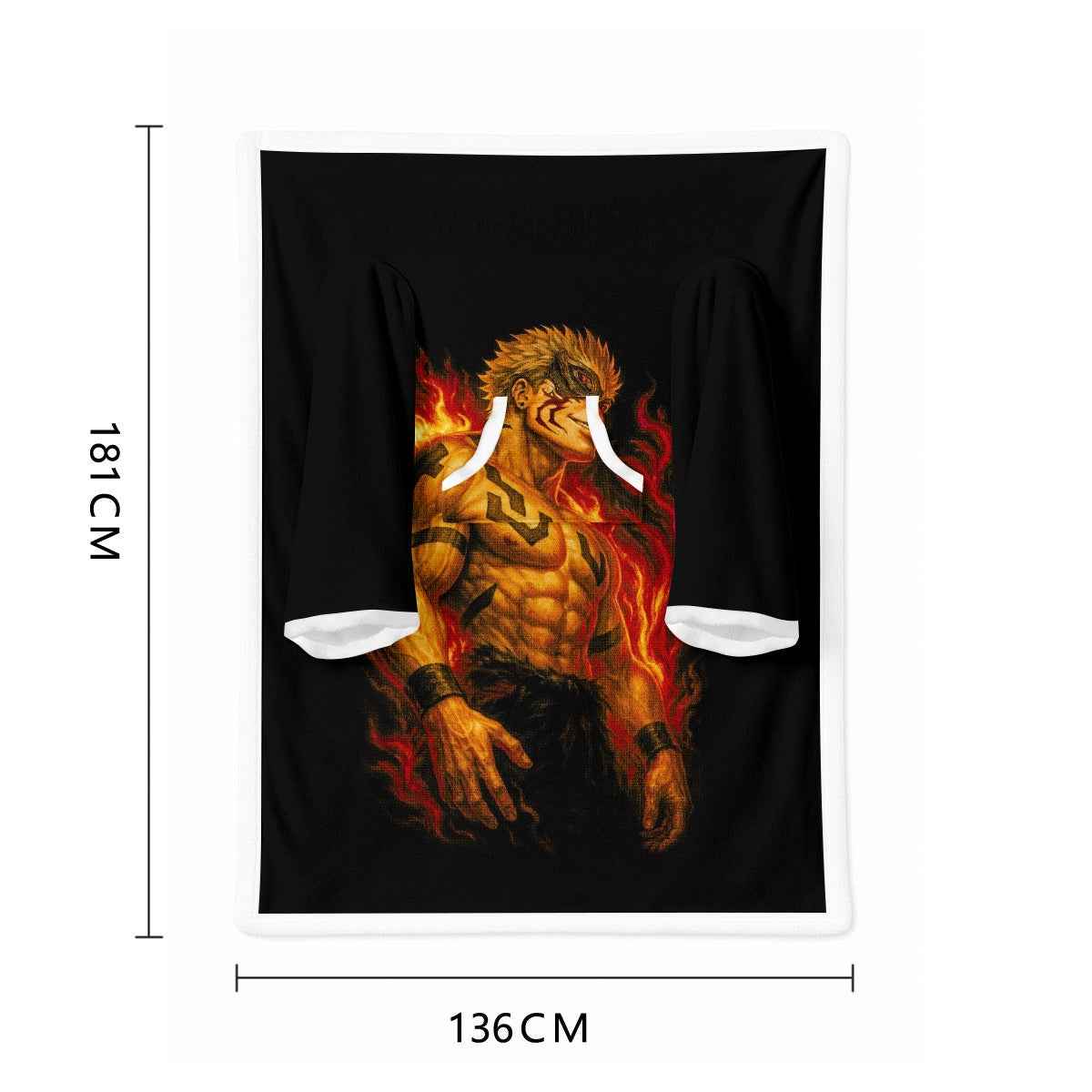 All-Over Print Cozy Wearable Blanket with Sleeves