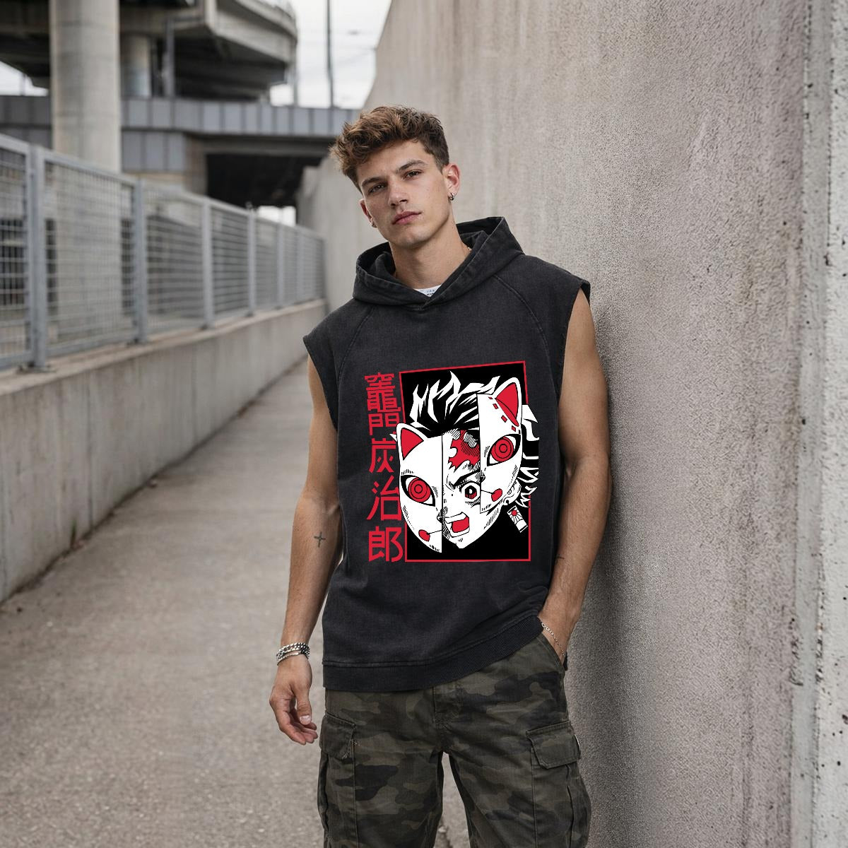 Men's Loose Sleeveless Hoodie|320GSM DTF - Standout