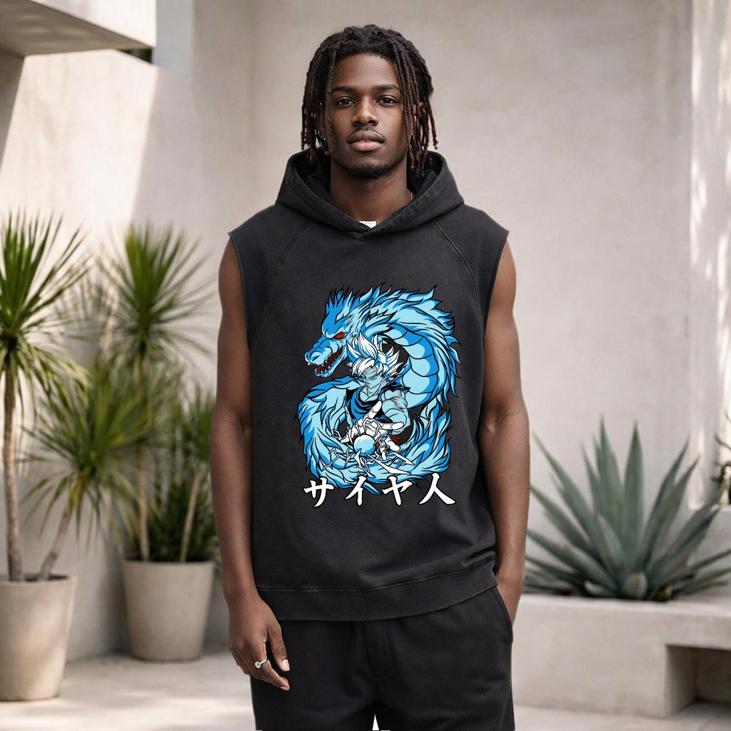 Men's Loose Sleeveless Hoodie|320GSM DTF - Standout