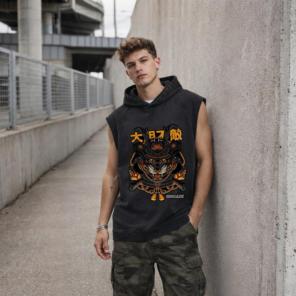 Men's Loose Sleeveless Hoodie|320GSM DTF - Standout