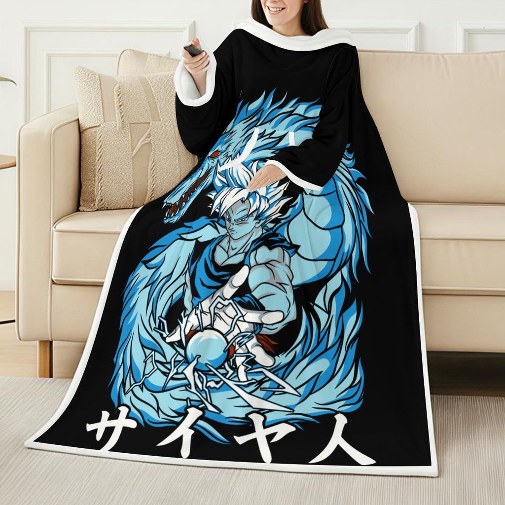 All-Over Print Cozy Wearable Blanket with Sleeves - Standout