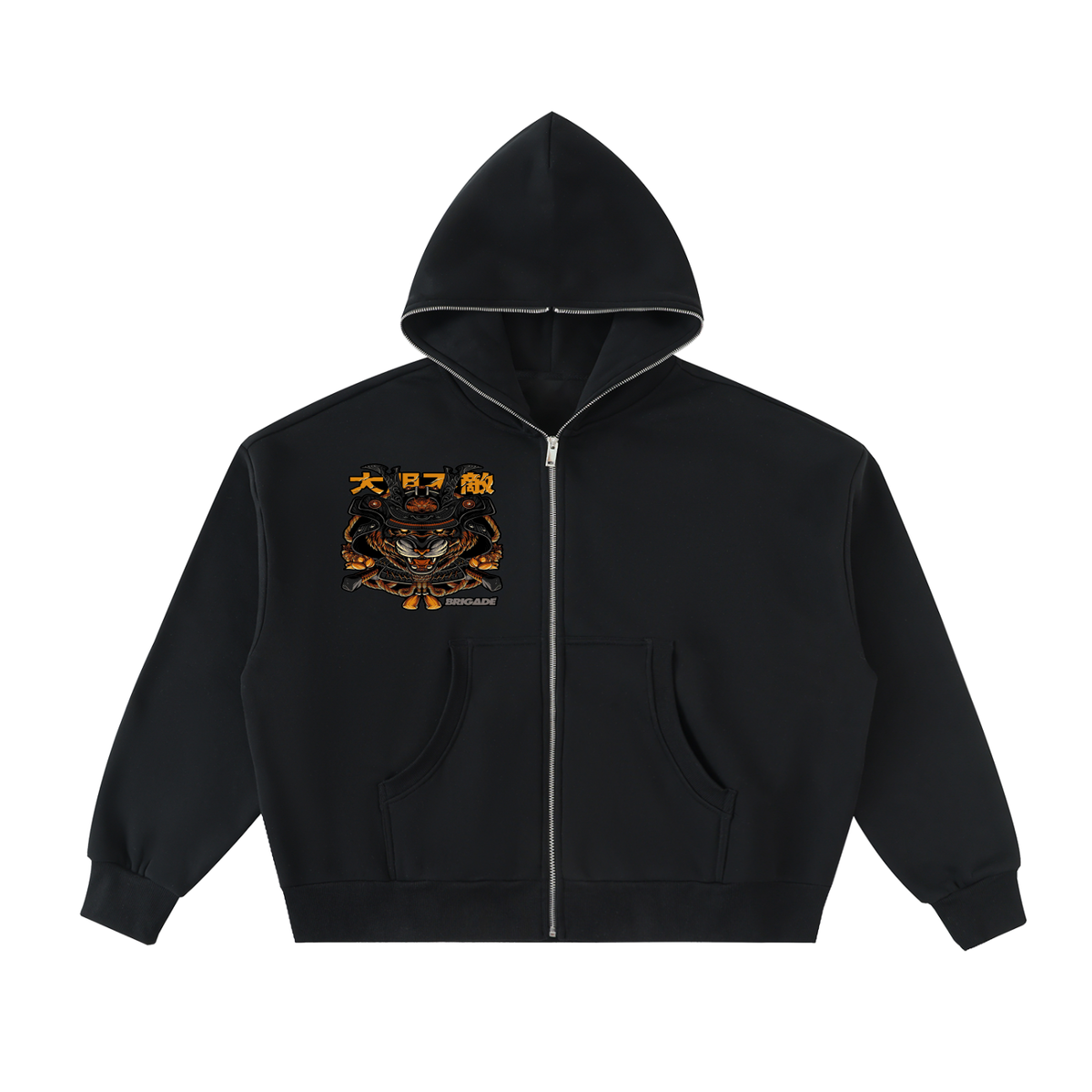 Tiger Shogun | Fleece Full-Zip Boxy Hoodie