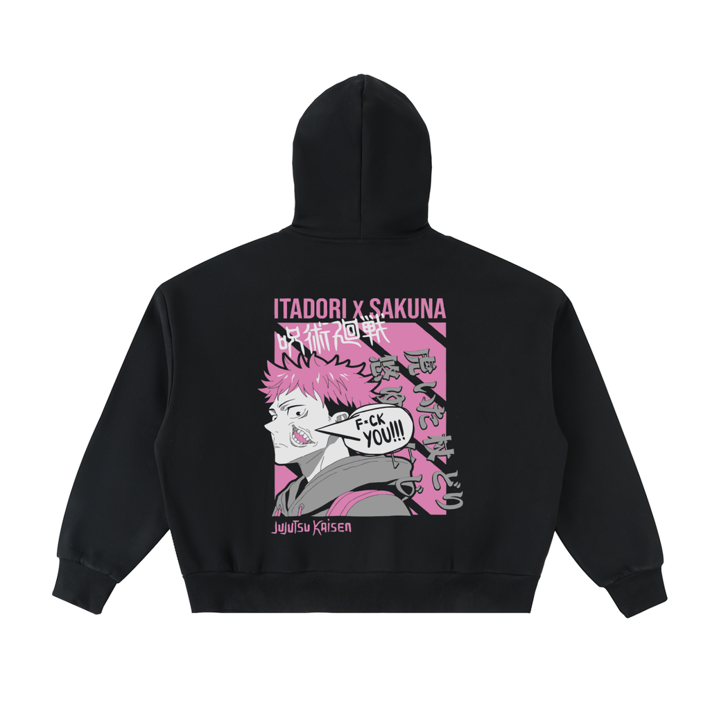 Fleeced Full-Zip Boxy Hoodie