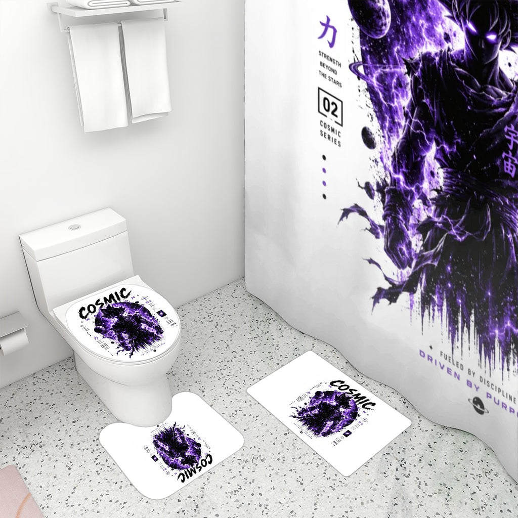 Ghost Bathroom Rugs Set with Shower Curtain 4 pcs