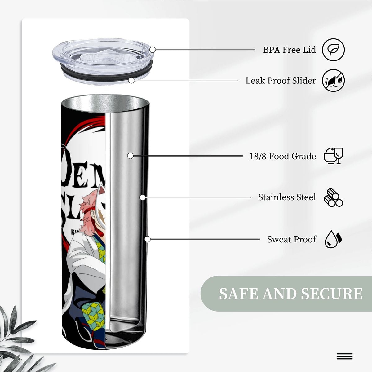 Shadow Blade 20oz Straight Stainless Steel Tumbler with Straw