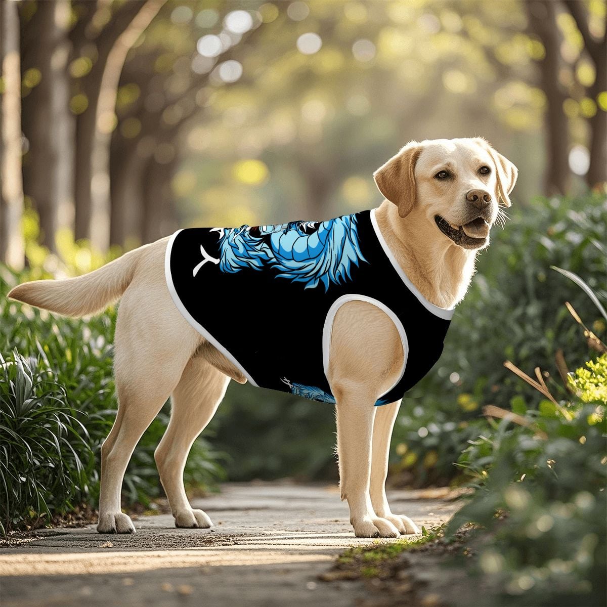 Azure Dragon Power | Large Dog Mesh Vest Summer Pet Tee