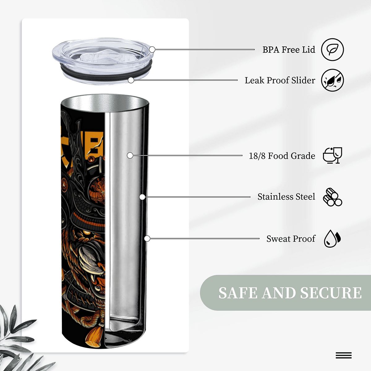 Tiger Shogun | 20oz Stainless Steel Straw Tumbler