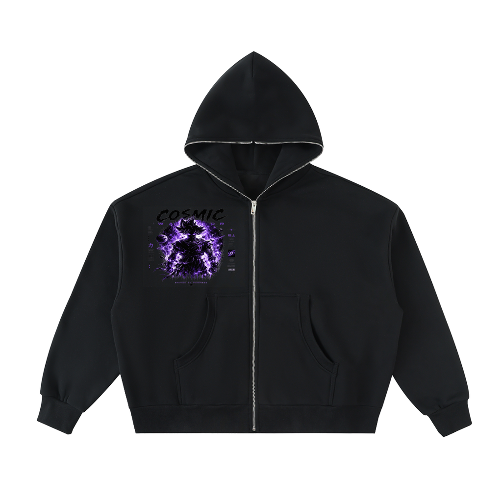 Cosmic Warrior | Fleece Full-Zip Boxy Hoodie