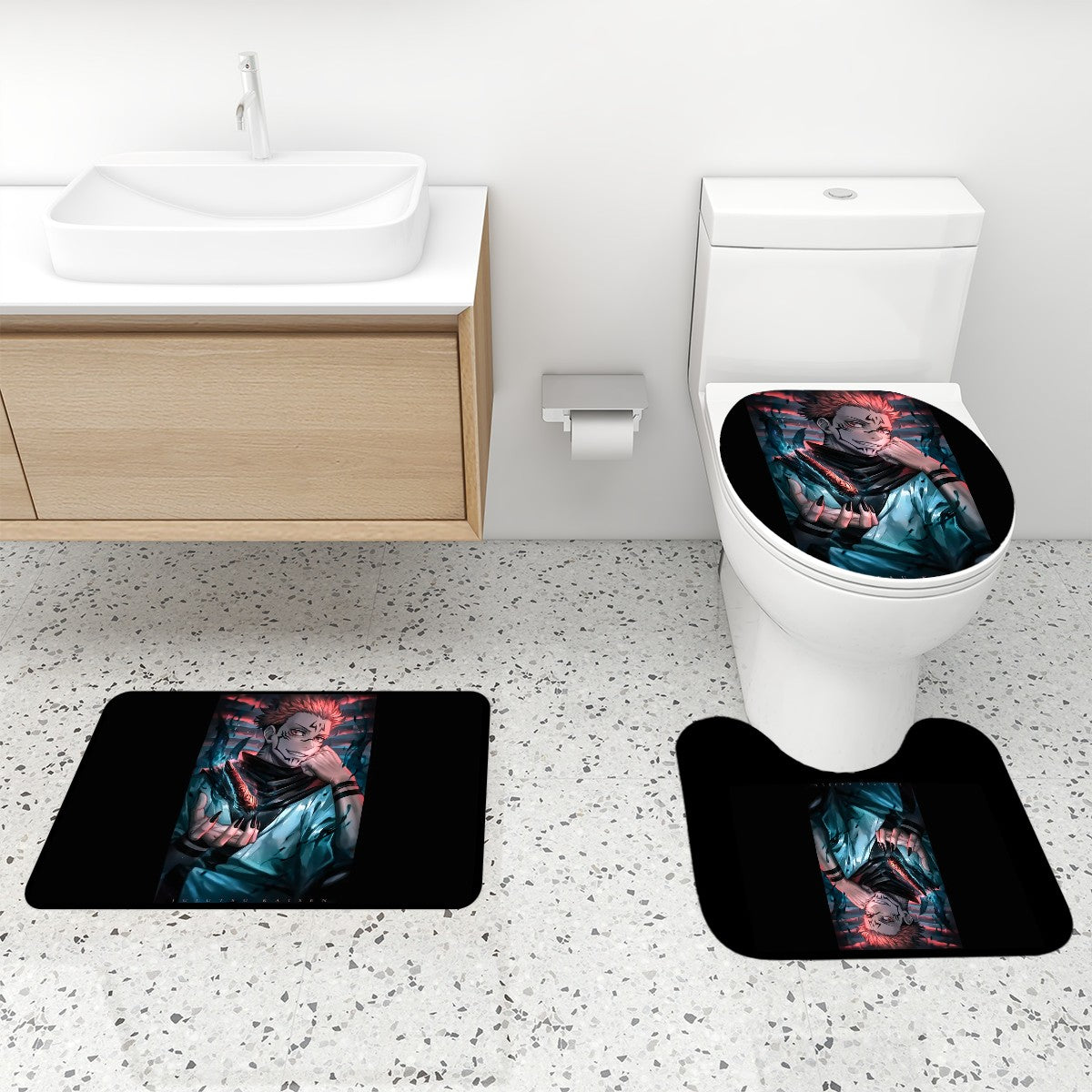 Midnight Curse | 4-Piece Bathroom Set with Shower Curtain