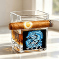 Azure Dragon Power | Whiskey Glass with Cigar Holder