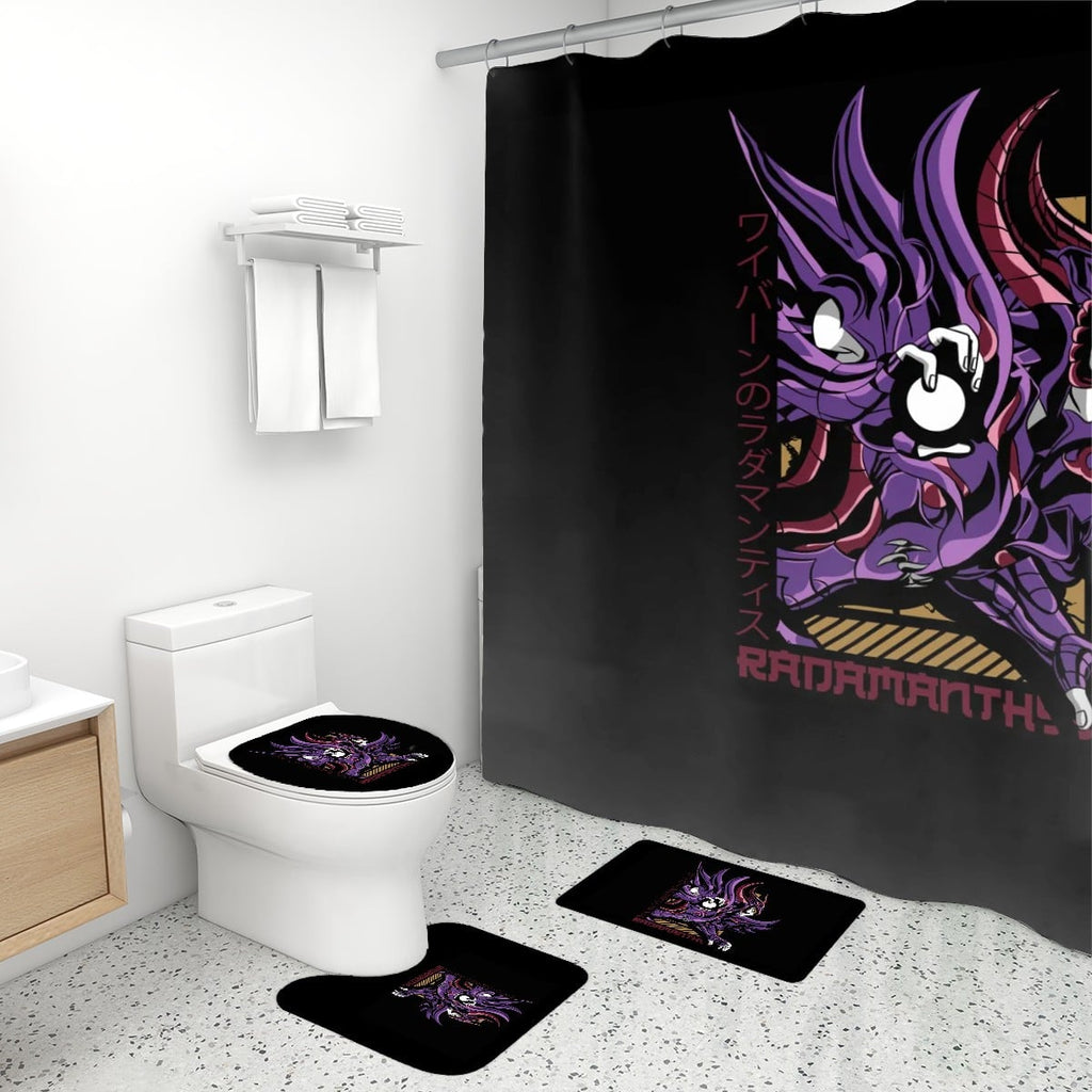 Violet Dark Knight | 4-Piece Bathroom Set with Shower Curtain