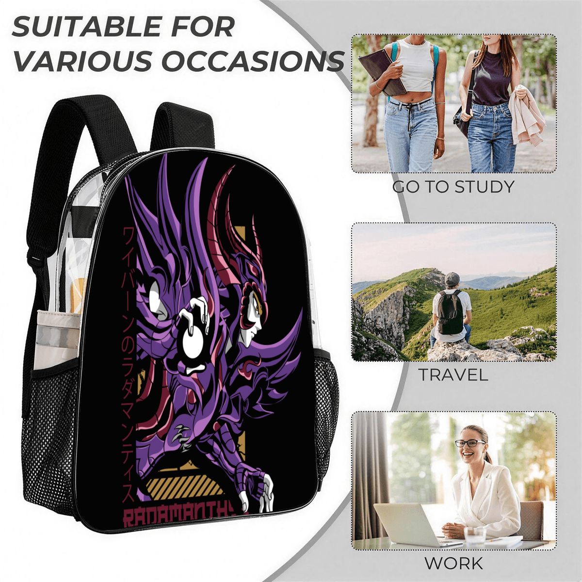Violet Dark Knight | 3-Piece Backpack Set