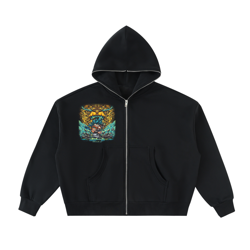 Electric Ascension | Fleece Full-Zip Boxy Hoodie