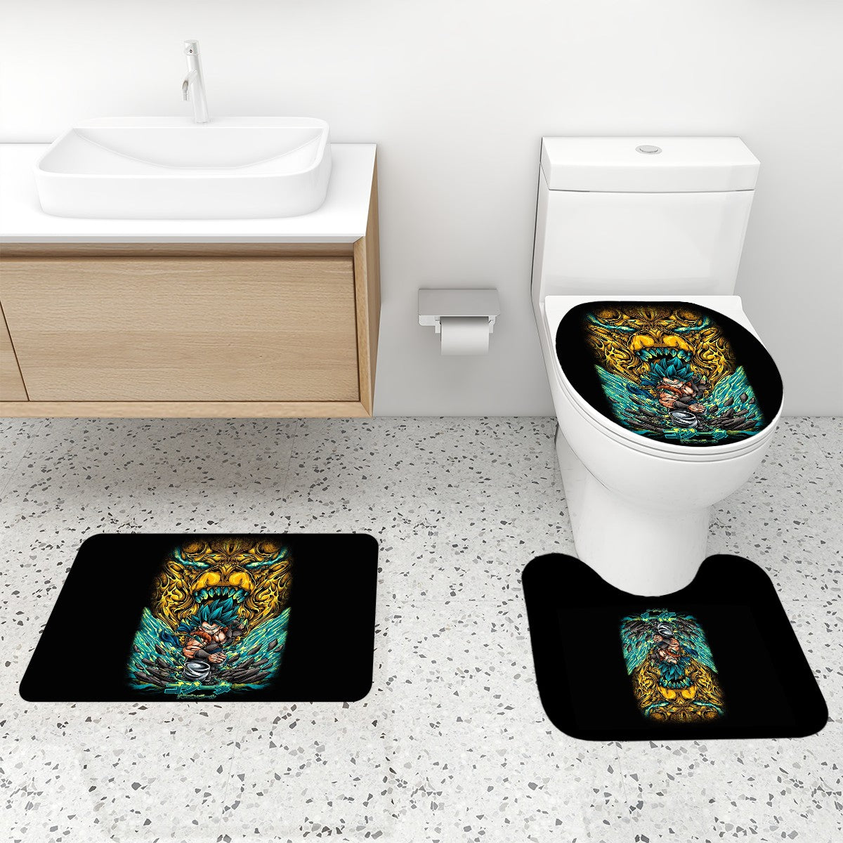 Electric Ascension | 4-Piece Bathroom Set with Shower Curtain