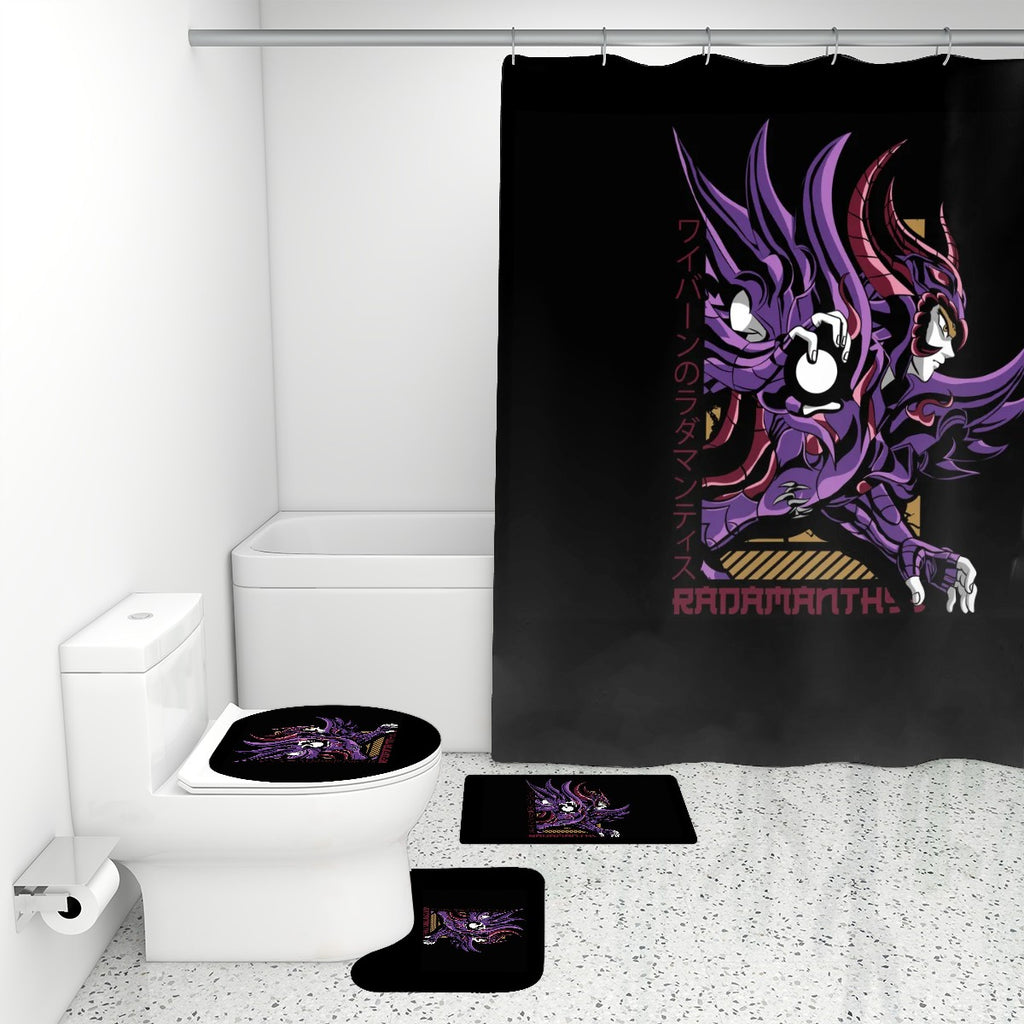 Violet Dark Knight | 4-Piece Bathroom Set with Shower Curtain
