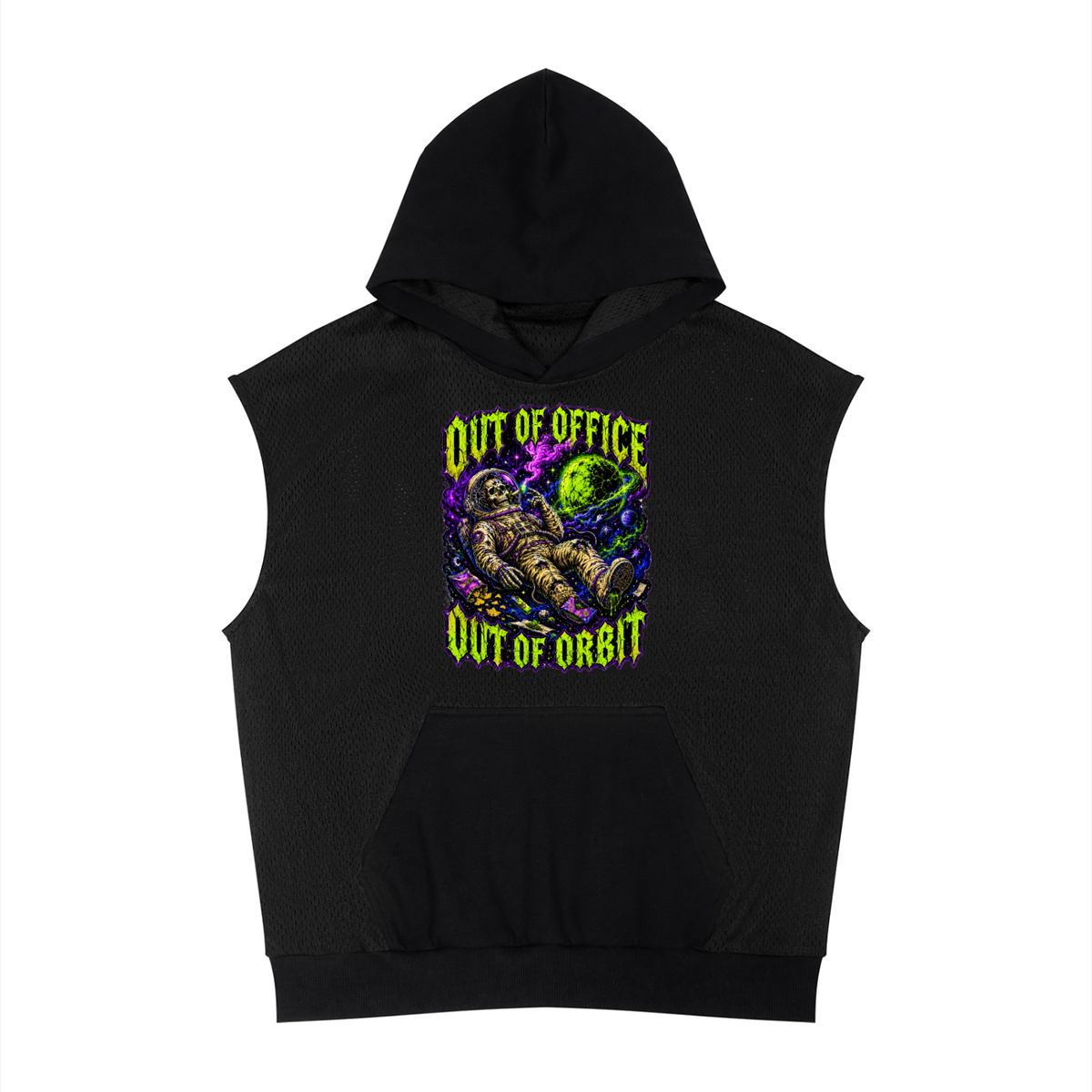 Unisex Panel Mesh Sleeveless Hoodie - Standout