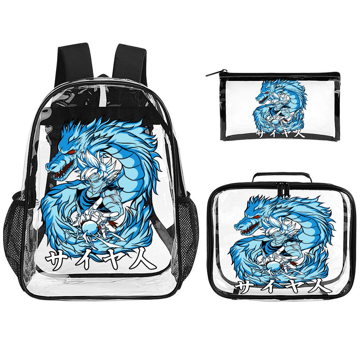Azure Dragon | Clear Backpack 3-Piece Set