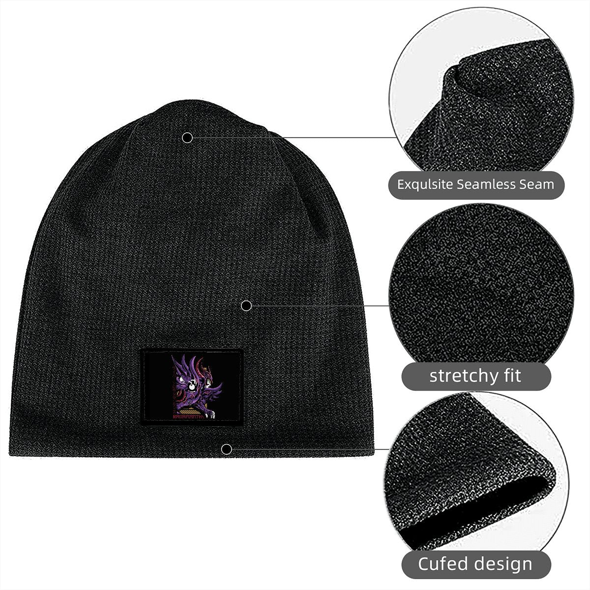 Violet Dark Knight | Waffle Knit Pullover Hat