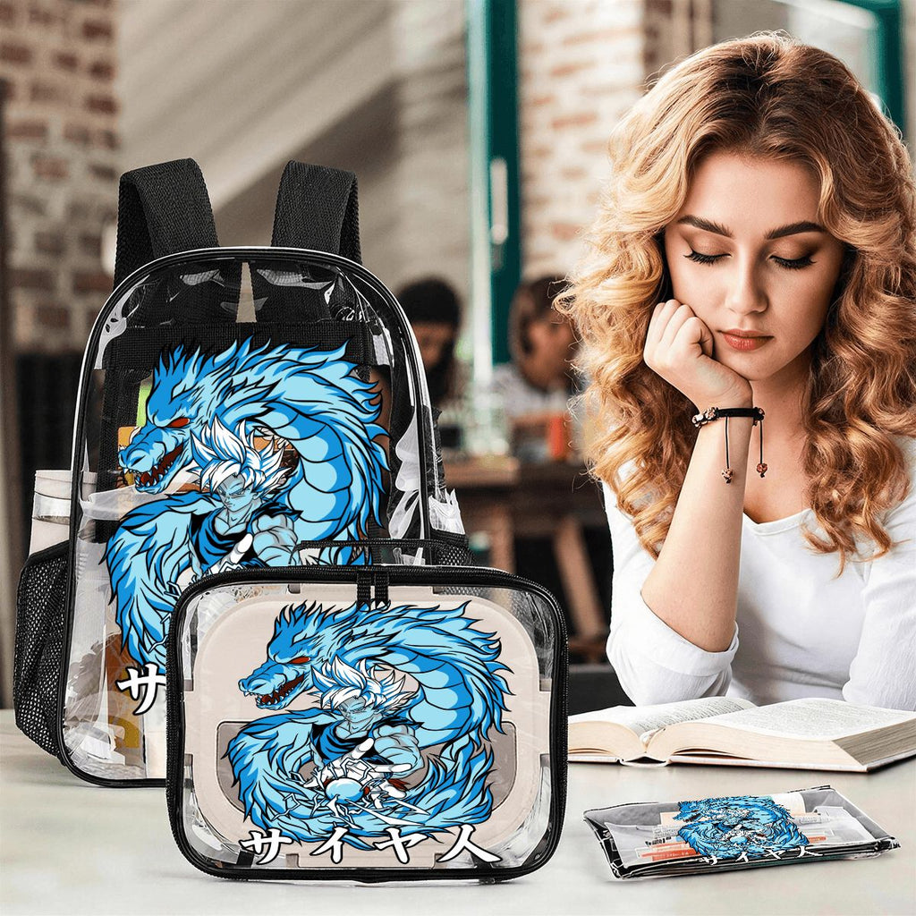 Azure Dragon | Clear Backpack 3-Piece Set