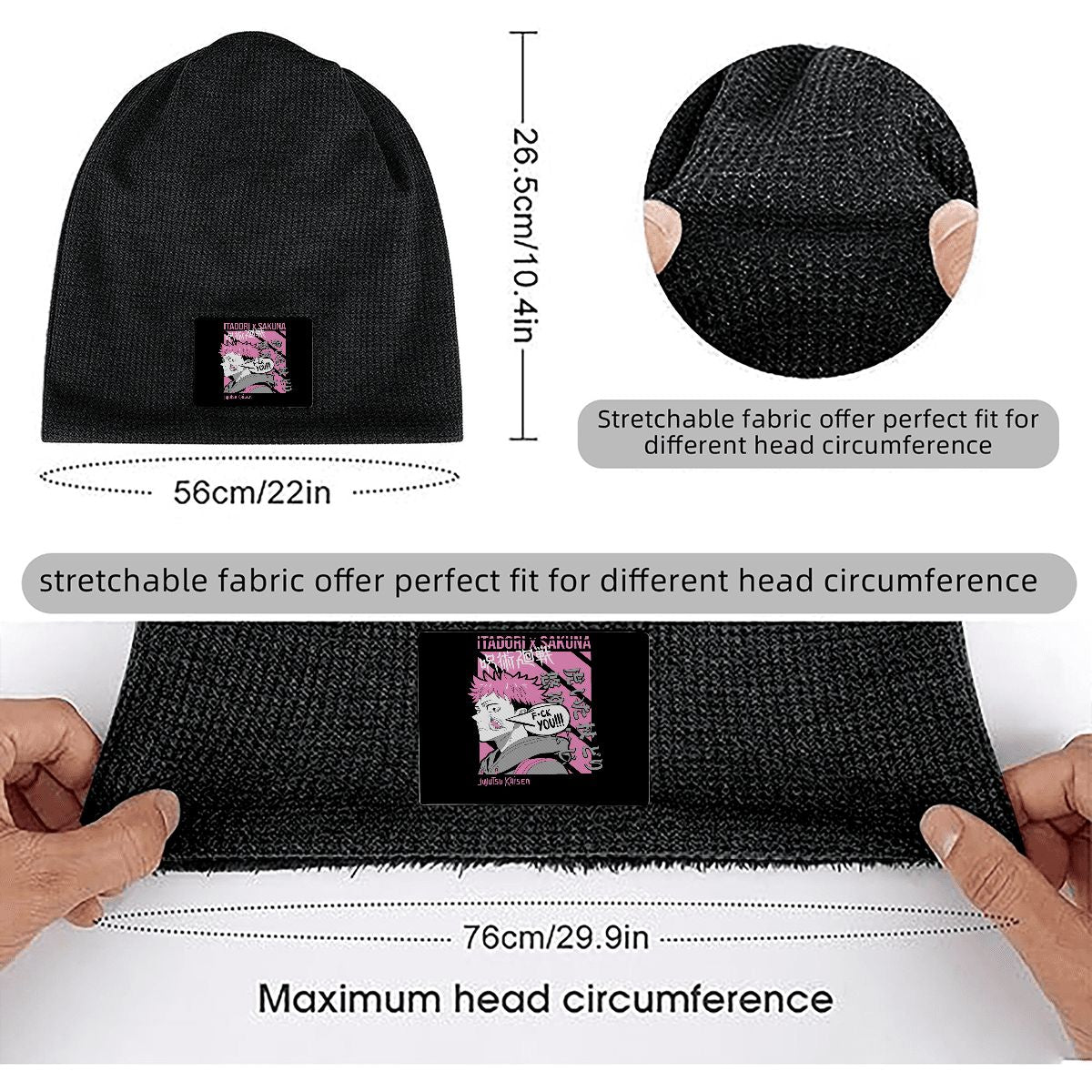 Waffle Knit Pullover Hat ANIME