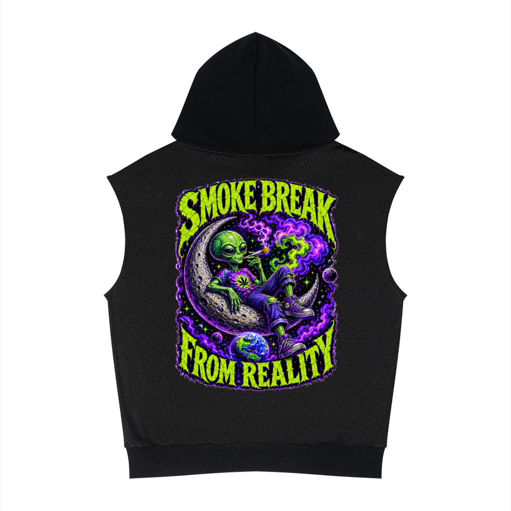 Unisex Panel Mesh Sleeveless Hoodie - Standout